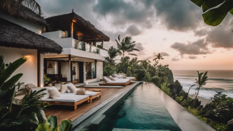 A luxury Bali villa with an infinity pool facing the sea, highlighting the value of property due diligence.