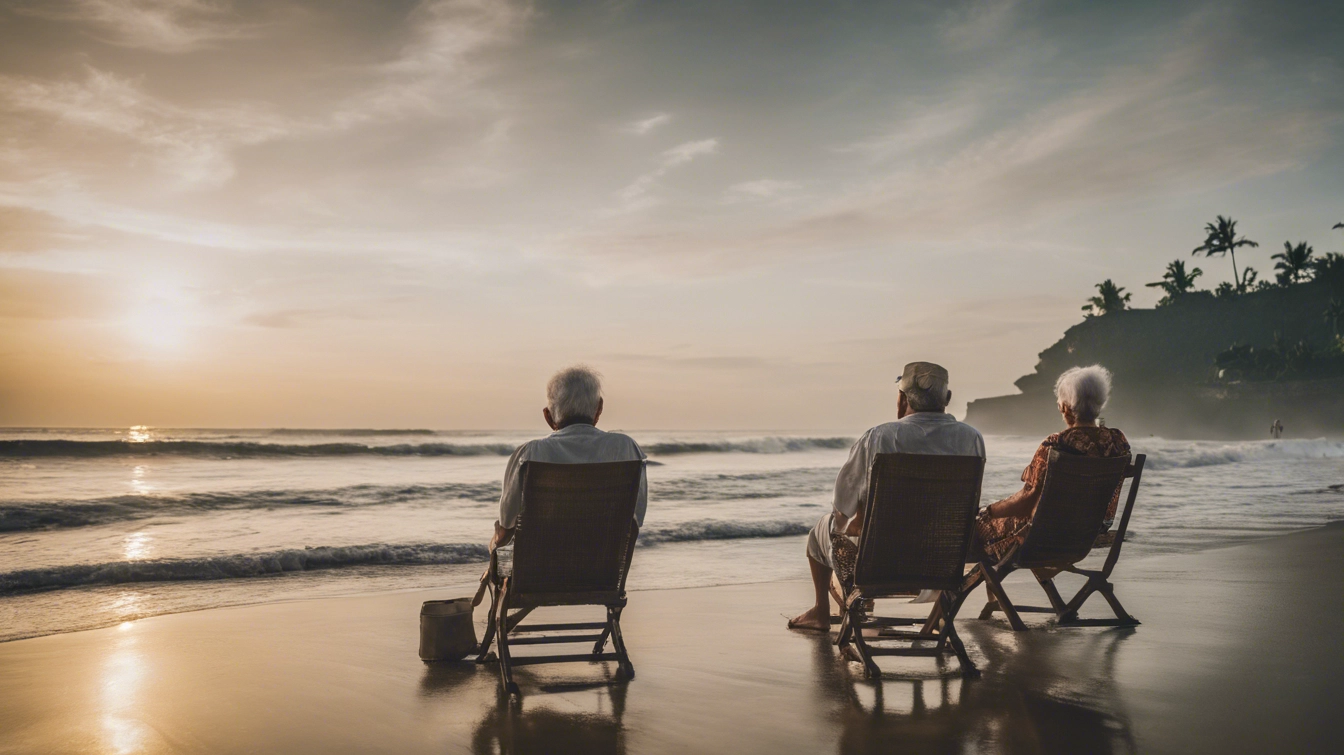 personnes prenant leur retraite sur la plage à Bali