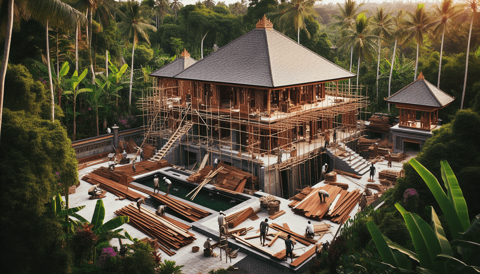 Construction de villas de luxe à Bali